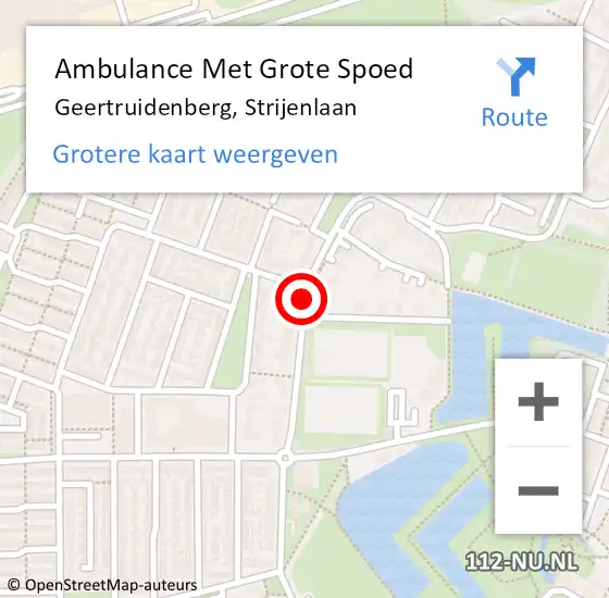 Locatie op kaart van de 112 melding: Ambulance Met Grote Spoed Naar Geertruidenberg, Strijenlaan op 12 mei 2018 10:02