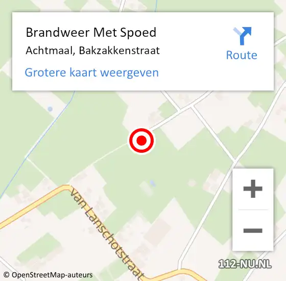 Locatie op kaart van de 112 melding: Brandweer Met Spoed Naar Achtmaal, Bakzakkenstraat op 24 februari 2014 22:41