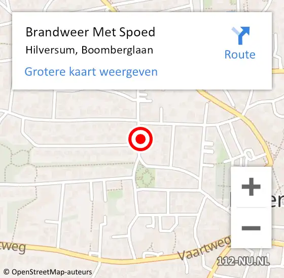 Locatie op kaart van de 112 melding: Brandweer Met Spoed Naar Hilversum, Boomberglaan op 12 mei 2018 10:42