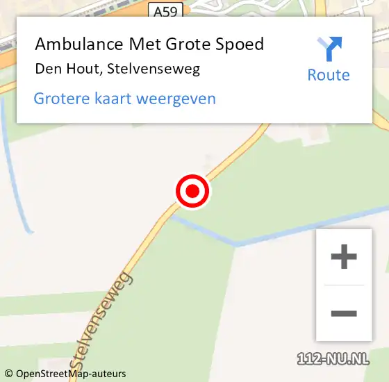 Locatie op kaart van de 112 melding: Ambulance Met Grote Spoed Naar Den Hout, Stelvenseweg op 12 mei 2018 11:57