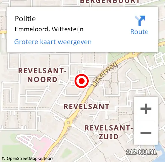 Locatie op kaart van de 112 melding: Politie Emmeloord, Wittesteijn op 12 mei 2018 12:36