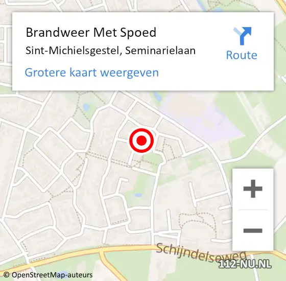 Locatie op kaart van de 112 melding: Brandweer Met Spoed Naar Sint-Michielsgestel, Seminarielaan op 12 mei 2018 13:10