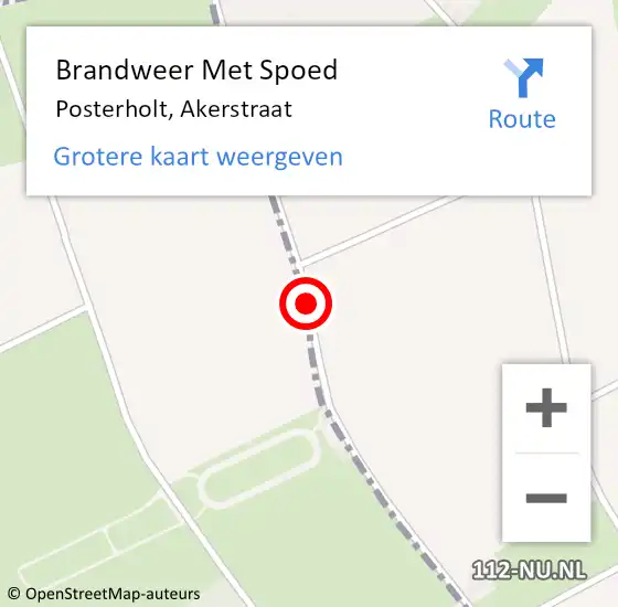 Locatie op kaart van de 112 melding: Brandweer Met Spoed Naar Posterholt, Akerstraat op 12 mei 2018 15:19