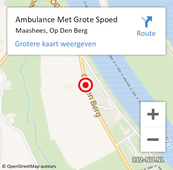 Locatie op kaart van de 112 melding: Ambulance Met Grote Spoed Naar Maashees, Op den Berg op 12 mei 2018 15:25