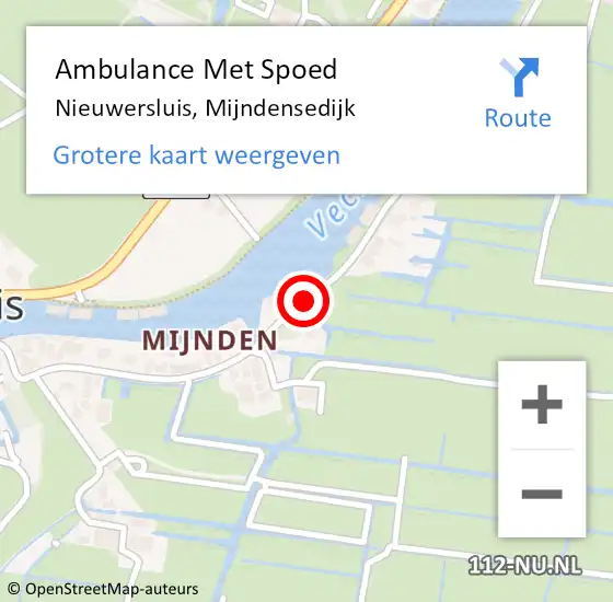 Locatie op kaart van de 112 melding: Ambulance Met Spoed Naar Nieuwersluis, Mijndensedijk op 12 mei 2018 16:13