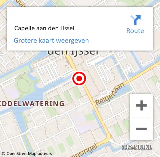 Locatie op kaart van de 112 melding:  Capelle aan den IJssel op 12 mei 2018 16:35