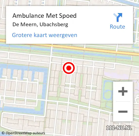 Locatie op kaart van de 112 melding: Ambulance Met Spoed Naar De Meern, Ubachsberg op 12 mei 2018 17:11