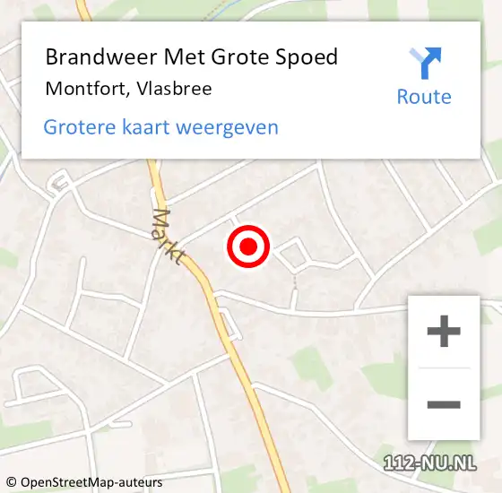 Locatie op kaart van de 112 melding: Brandweer Met Grote Spoed Naar Montfort, Vlasbree op 12 mei 2018 17:35