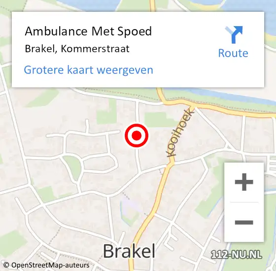 Locatie op kaart van de 112 melding: Ambulance Met Spoed Naar Brakel, Kommerstraat op 12 mei 2018 17:48