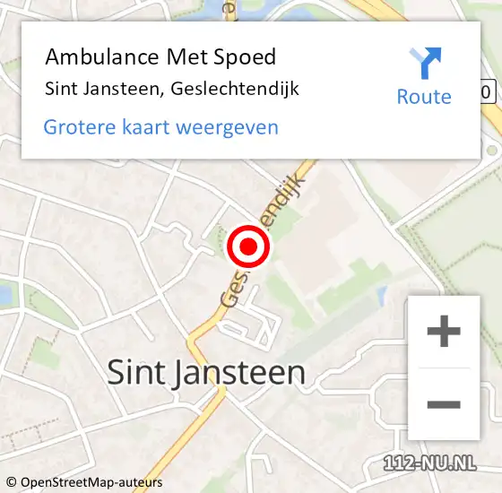 Locatie op kaart van de 112 melding: Ambulance Met Spoed Naar Sint Jansteen, Geslechtendijk op 12 mei 2018 17:58