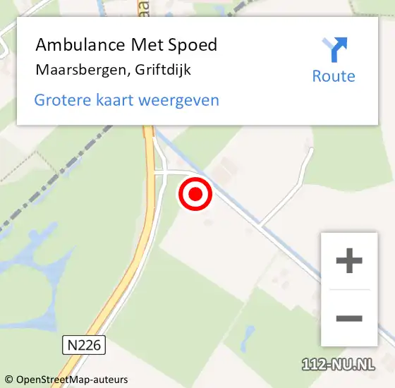 Locatie op kaart van de 112 melding: Ambulance Met Spoed Naar Maarsbergen, Griftdijk op 12 mei 2018 18:27