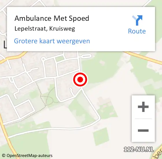 Locatie op kaart van de 112 melding: Ambulance Met Spoed Naar Lepelstraat, Kruisweg op 12 mei 2018 18:30