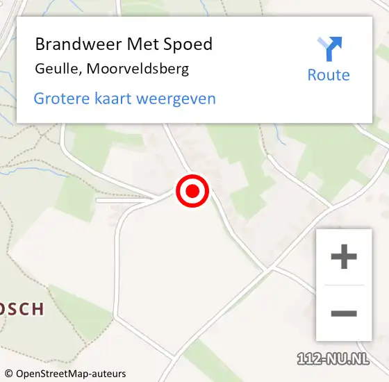 Locatie op kaart van de 112 melding: Brandweer Met Spoed Naar Geulle, Moorveldsberg op 12 mei 2018 18:42