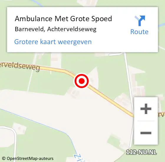 Locatie op kaart van de 112 melding: Ambulance Met Grote Spoed Naar Barneveld, Achterveldseweg op 12 mei 2018 19:33