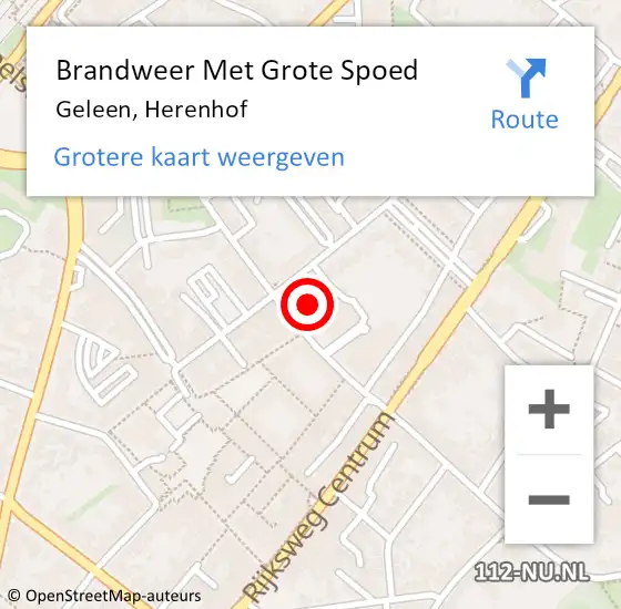 Locatie op kaart van de 112 melding: Brandweer Met Grote Spoed Naar Geleen, Herenhof op 12 mei 2018 19:43