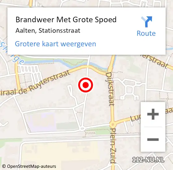 Locatie op kaart van de 112 melding: Brandweer Met Grote Spoed Naar Aalten, Stationsstraat op 12 mei 2018 19:49