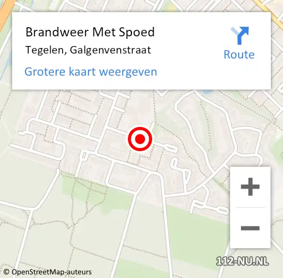 Locatie op kaart van de 112 melding: Brandweer Met Spoed Naar Tegelen, Galgenvenstraat op 12 mei 2018 20:02