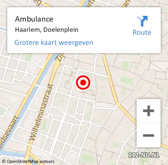 Locatie op kaart van de 112 melding: Ambulance Haarlem, Doelenplein op 12 mei 2018 20:28