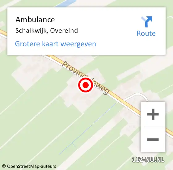 Locatie op kaart van de 112 melding: Ambulance Schalkwijk, Overeind op 12 mei 2018 21:41