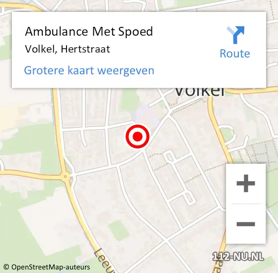 Locatie op kaart van de 112 melding: Ambulance Met Spoed Naar Volkel, Hertstraat op 12 mei 2018 22:03