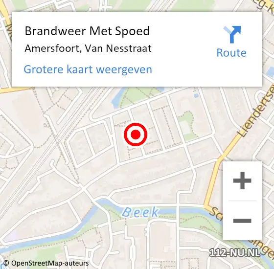 Locatie op kaart van de 112 melding: Brandweer Met Spoed Naar Amersfoort, Van Nesstraat op 12 mei 2018 22:28