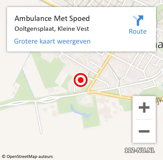 Locatie op kaart van de 112 melding: Ambulance Met Spoed Naar Ooltgensplaat, Kleine Vest op 12 mei 2018 22:55