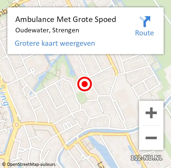 Locatie op kaart van de 112 melding: Ambulance Met Grote Spoed Naar Oudewater, Strengen op 13 mei 2018 02:05