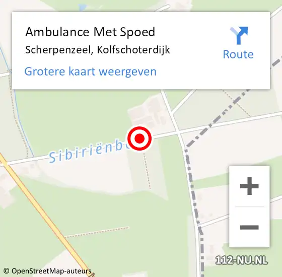 Locatie op kaart van de 112 melding: Ambulance Met Spoed Naar Scherpenzeel, Kolfschoterdijk op 13 mei 2018 02:44