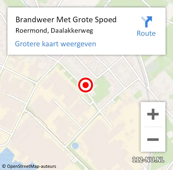 Locatie op kaart van de 112 melding: Brandweer Met Grote Spoed Naar Roermond, Daalakkerweg op 13 mei 2018 06:04