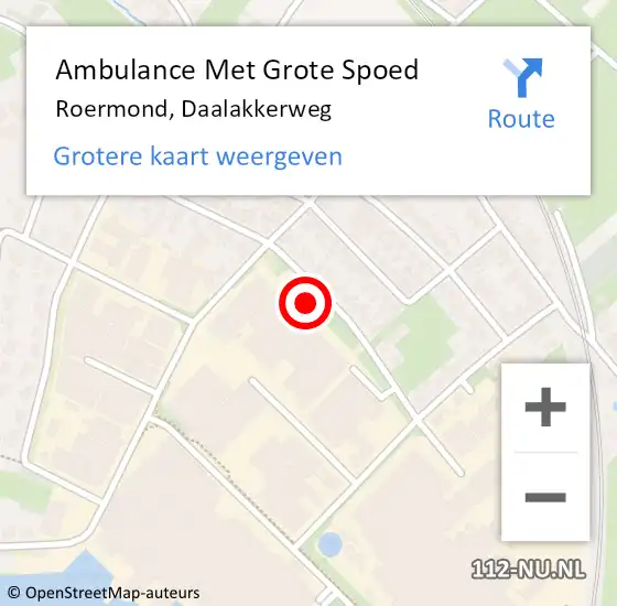 Locatie op kaart van de 112 melding: Ambulance Met Grote Spoed Naar Roermond, Daalakkerweg op 13 mei 2018 06:06