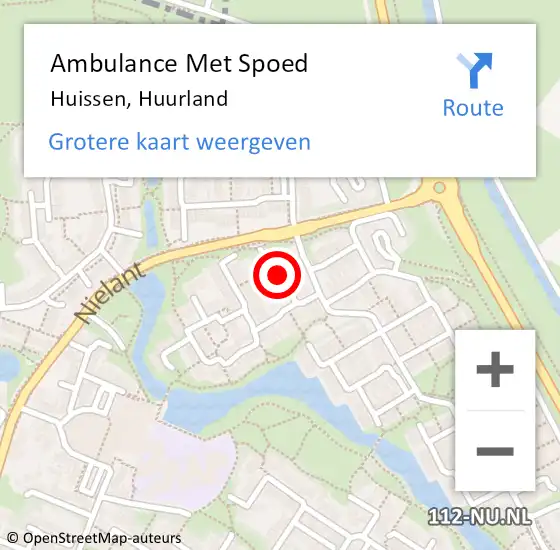 Locatie op kaart van de 112 melding: Ambulance Met Spoed Naar Huissen, Huurland op 13 mei 2018 06:16