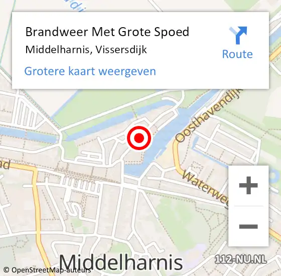 Locatie op kaart van de 112 melding: Brandweer Met Grote Spoed Naar Middelharnis, Vissersdijk op 13 mei 2018 06:23