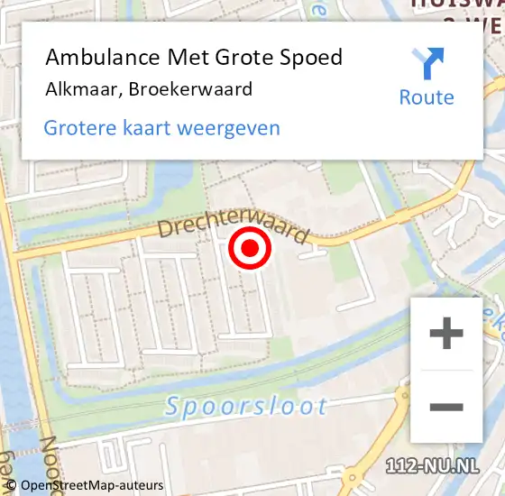 Locatie op kaart van de 112 melding: Ambulance Met Grote Spoed Naar Alkmaar, Broekerwaard op 13 mei 2018 06:43
