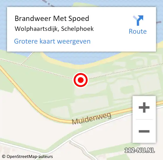 Locatie op kaart van de 112 melding: Brandweer Met Spoed Naar Wolphaartsdijk, Schelphoek op 13 mei 2018 07:26