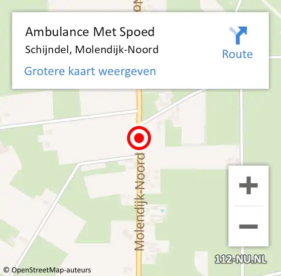 Locatie op kaart van de 112 melding: Ambulance Met Spoed Naar Schijndel, Molendijk-Noord op 13 mei 2018 07:51