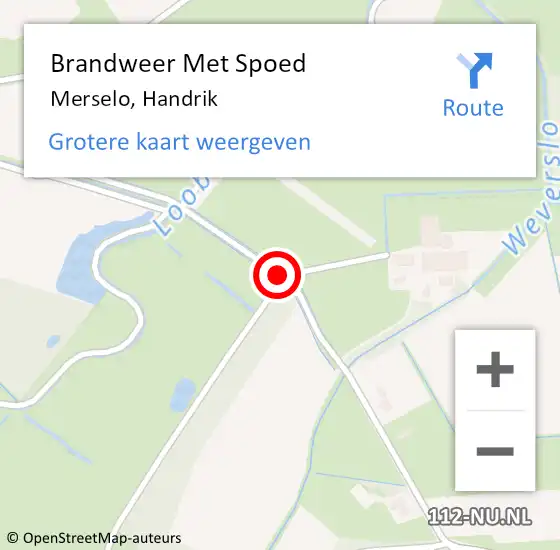 Locatie op kaart van de 112 melding: Brandweer Met Spoed Naar Merselo, Handrik op 13 mei 2018 08:20