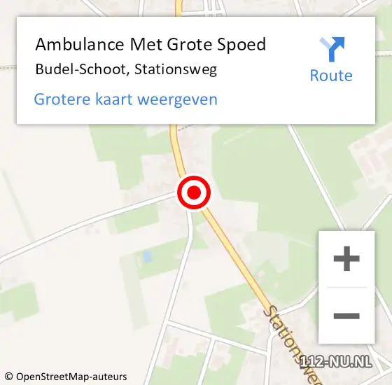 Locatie op kaart van de 112 melding: Ambulance Met Grote Spoed Naar Budel-Schoot, Stationsweg op 25 februari 2014 03:49