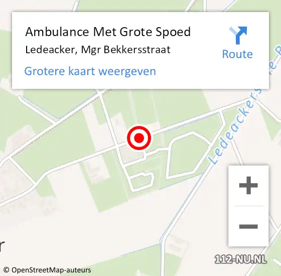 Locatie op kaart van de 112 melding: Ambulance Met Grote Spoed Naar Ledeacker, Mgr Bekkersstraat op 13 mei 2018 08:45