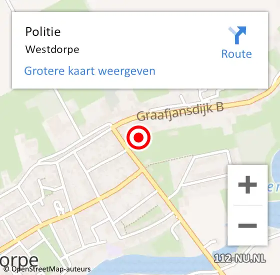 Locatie op kaart van de 112 melding: Politie Westdorpe op 13 mei 2018 09:56