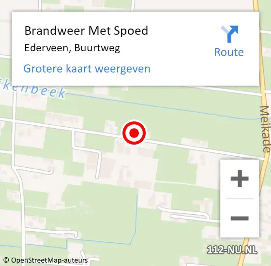 Locatie op kaart van de 112 melding: Brandweer Met Spoed Naar Ederveen, Buurtweg op 13 mei 2018 10:01