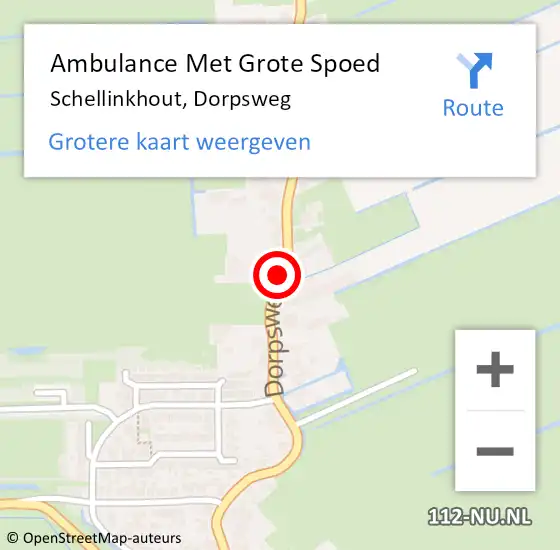 Locatie op kaart van de 112 melding: Ambulance Met Grote Spoed Naar Schellinkhout, Dorpsweg op 13 mei 2018 10:53