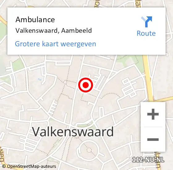 Locatie op kaart van de 112 melding: Ambulance Valkenswaard, Aambeeld op 13 mei 2018 10:53