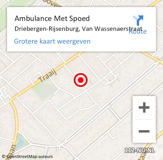 Locatie op kaart van de 112 melding: Ambulance Met Spoed Naar Driebergen-Rijsenburg, Van Wassenaerstraat op 13 mei 2018 10:58