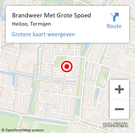 Locatie op kaart van de 112 melding: Brandweer Met Grote Spoed Naar Heiloo, Termijen op 13 mei 2018 12:50