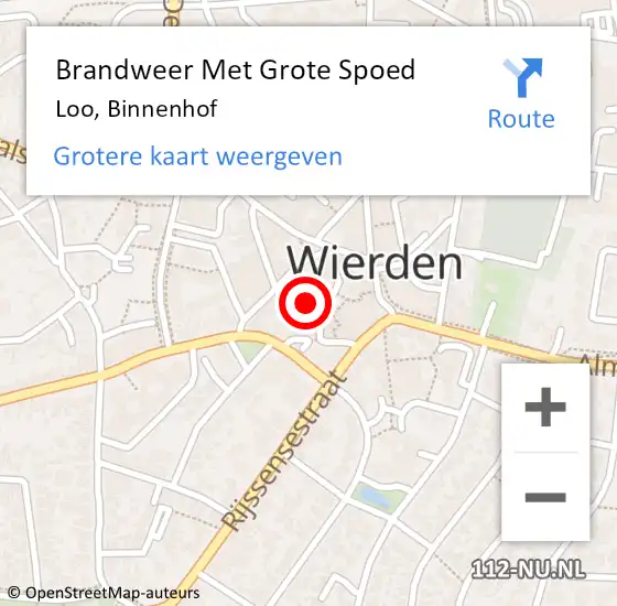 Locatie op kaart van de 112 melding: Brandweer Met Grote Spoed Naar Loo, Binnenhof op 13 mei 2018 13:52