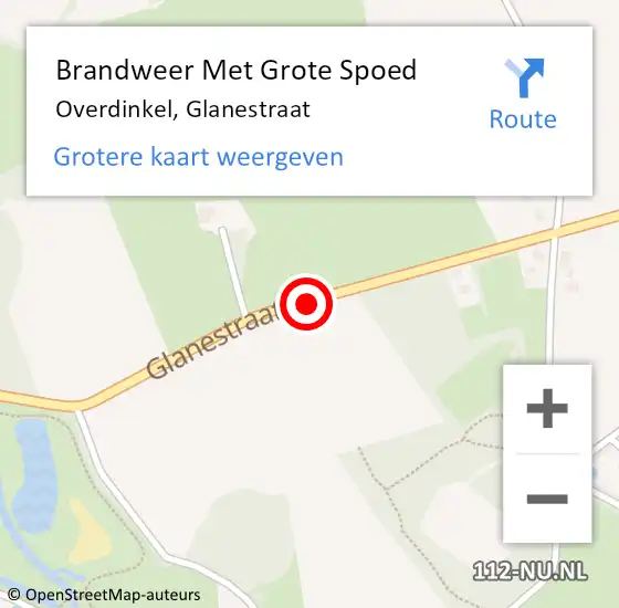 Locatie op kaart van de 112 melding: Brandweer Met Grote Spoed Naar Overdinkel, Glanestraat op 13 mei 2018 14:45