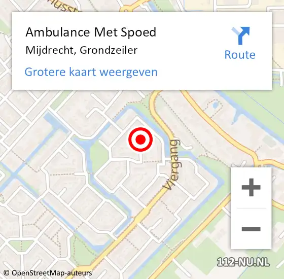 Locatie op kaart van de 112 melding: Ambulance Met Spoed Naar Mijdrecht, Grondzeiler op 13 mei 2018 16:08