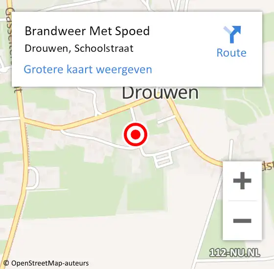 Locatie op kaart van de 112 melding: Brandweer Met Spoed Naar Drouwen, Schoolstraat op 13 mei 2018 18:38