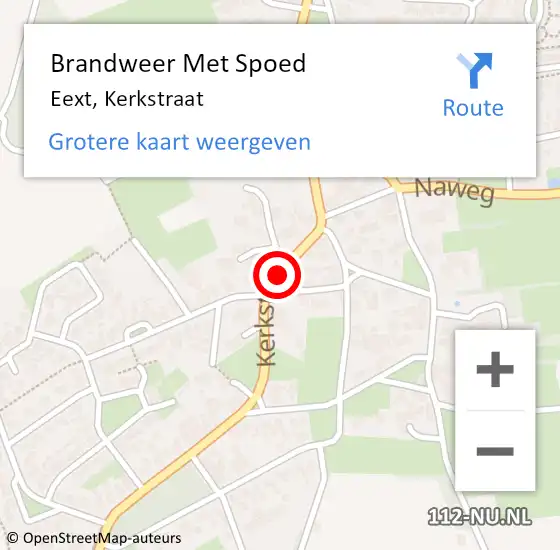 Locatie op kaart van de 112 melding: Brandweer Met Spoed Naar Eext, Kerkstraat op 13 mei 2018 18:40