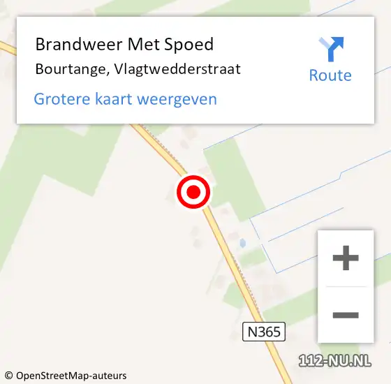 Locatie op kaart van de 112 melding: Brandweer Met Spoed Naar Bourtange, Vlagtwedderstraat op 13 mei 2018 18:52